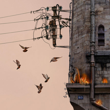 Flying house notre dame by laurent chéhère