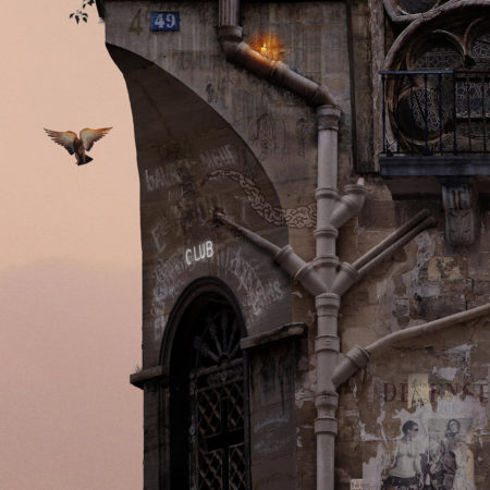 Flying house notre dame by laurent chéhère